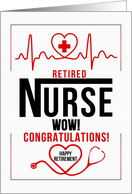 Retirement from Nursing Congratulations Red White and Black card