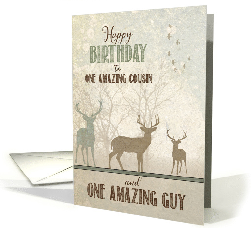 for Cousin Birthday Deer in the Woodland Forest card (1836092)