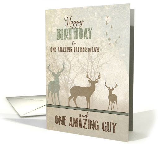 for Father in Law Birthday Deer in the Woodland Forest card (1836094)