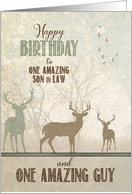 for Son in Law Birthday Deer in the Woodland Forest card