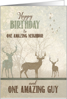 for Neighbor Birthday Deer in the Woodland Forest card