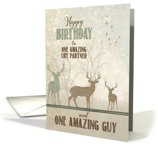 for Life Partner Birthday Deer in the Woodland Forest card (1837342)