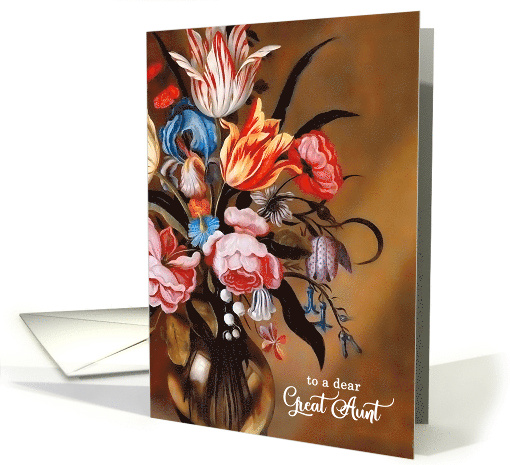 Great Aunt's Birthday Feminine Vintage Floral Art Bouquet... (1837398)