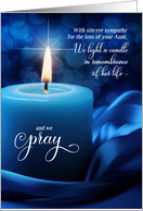 Loss of an Aunt Sympathy Blue Candlelight with Prayer card