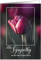 Niece’s Passing Deepest Sympathy Pink Solitary Tulip card