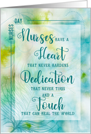 Nurses Day Blue Feather Abstract with Heartfelt Message card
