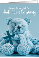 Dedication Ceremony Baby Boy Crochet Teddy Bear card