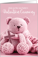 Dedication Ceremony Baby Girl Crochet Teddy Bear card