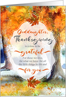 Goddaughter Thanksgiving Autumn Watercolor Grateful for You card
