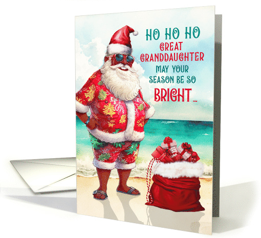 Great Granddaughter African American Santa Funny Christmas card
