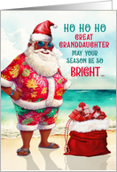 Great Granddaughter African American Santa Funny Christmas card