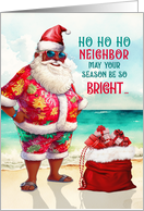 for Neighbor African American Santa Funny Christmas card