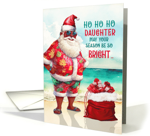 for Daughter African American Santa Funny Christmas card (1864662)