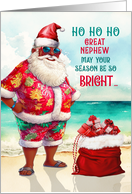for Great Nephew African American Santa Funny Christmas card