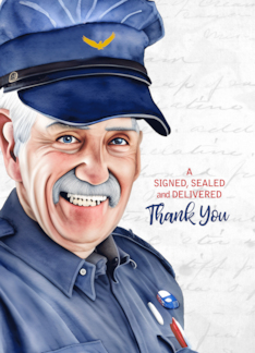 Thank a Mail Carrier Day Gray Haired White Male Postal Worker