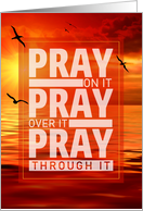 Encouragment Sunset Ocean and Seagulls Pray on It card