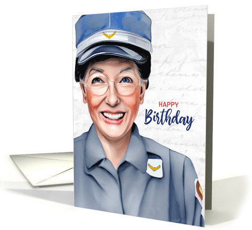Mail Carrier Birthday Caucasian Female Postal Worker card (1866586)
