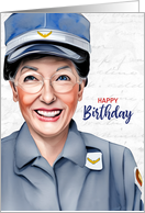 Mail Carrier Birthday Caucasian Female Postal Worker card