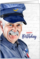 Mail Carrier Birthday Caucasian Male Postal Worker card
