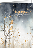 Christmas Day Wedding Anniversary Congratulations Wild Birds Winter card