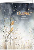 for Grandparents Christmas Wild Birds in Winter Forest card