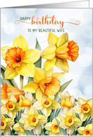 Wife’s Birthday Daffodils for a March Birthday card
