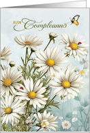 Italian Birthday Daisies with Butterflies and Ladybugs card