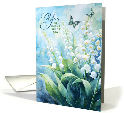 Cancer Patient Lily of the Valley Garden with Butterflies card