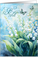 Get Well Lily of the Valley Garden with Butterflies card