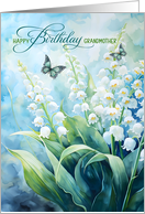 Grandmother’s Birthday Lily of the Valley Garden with Butterflies card