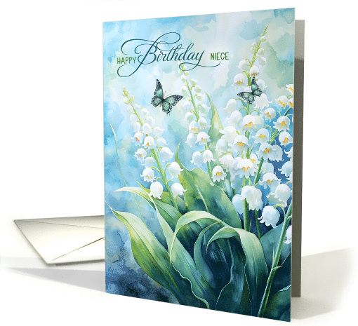 Niece's Birthday Lily of the Valley Garden card (1902620)