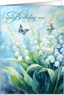 Sister’s Birthday Lily of the Valley Garden card