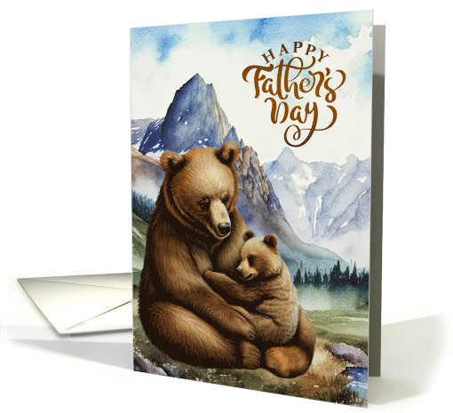 Father's Day Bear Hugs Woodland Scene Mountain Theme card (1903128)