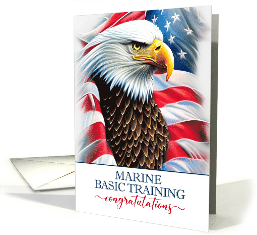 Marine Basic Training Graduate Congratulations Eagle and Flag card