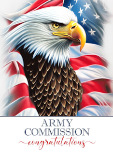 Army Commission Congratulations Eagle and Flag
