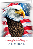 Admiral Promotion Military Congratulations Eagle and Flag card