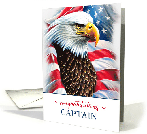 Captain Promotion Military Congratulations Eagle and Flag card