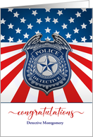 Police Detective Promotion Shield with Stars Stripes Custom card