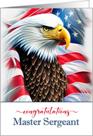 Master Sergeant Promotion Military Congratulations Eagle and Flag card