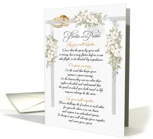 Brother and Gay Partner Wedding Congratulations Walk Together card