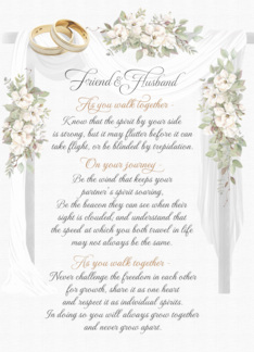 Friend and her Husband Wedding Congratulations Walk Together