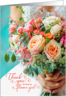 Flower Girl Thank You Spring Rose Bridal Bouquet card
