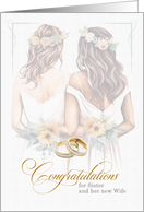 for Sister and her Wife Gay Wedding Congratulations Two Brides