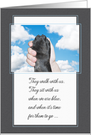 Pet Sympathy Loss of a Dog Black and White Sentimental Beach card