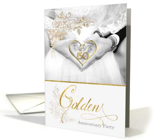 50th Golden Wedding Anniversary Party Invitation card (418658)