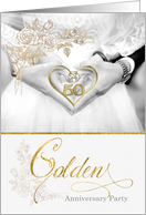 50th Golden Wedding Anniversary Party Invitation card
