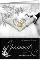 60th Diamond Wedding Anniversary Party Invitation Custom card
