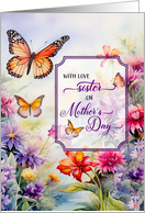 for Sister on Mother’s Day Wild Flower Garden card