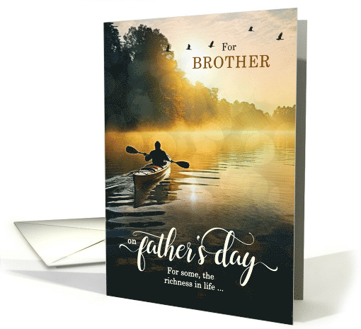 For Brother on Father's Day Rowing Kayak on the Lake card (420231)