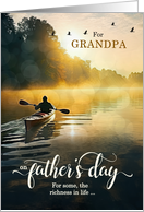 for Grandpa on Father’s Day Rowing Kayak on the Lake card